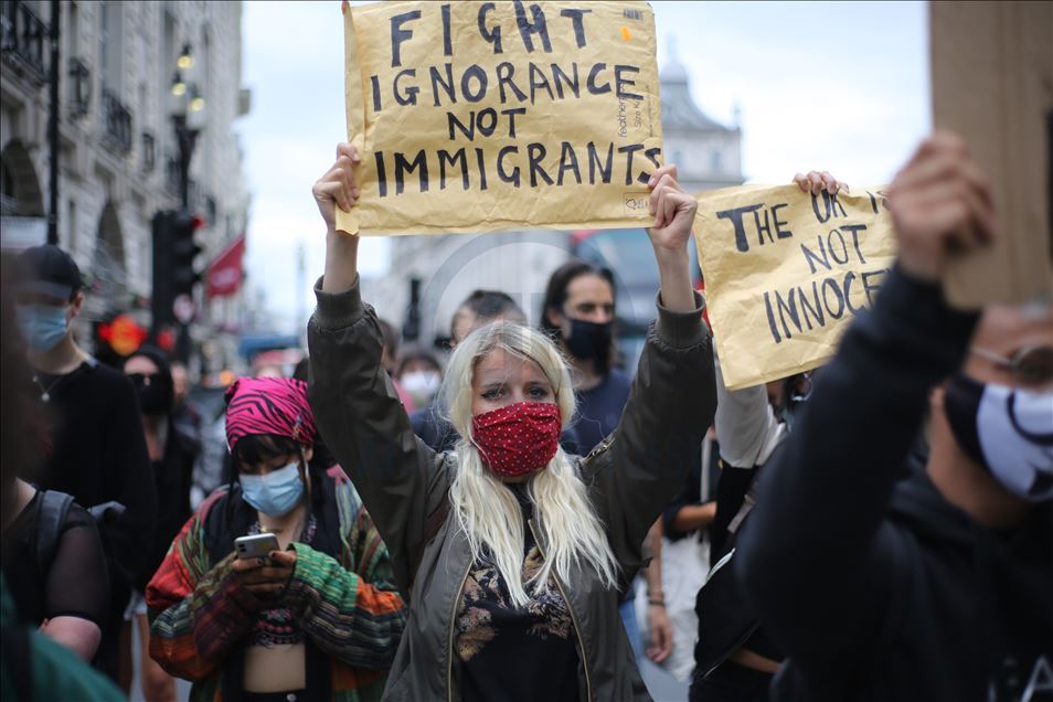 Demonstrasi RUU imigrasi baru pemerintah Inggris di London