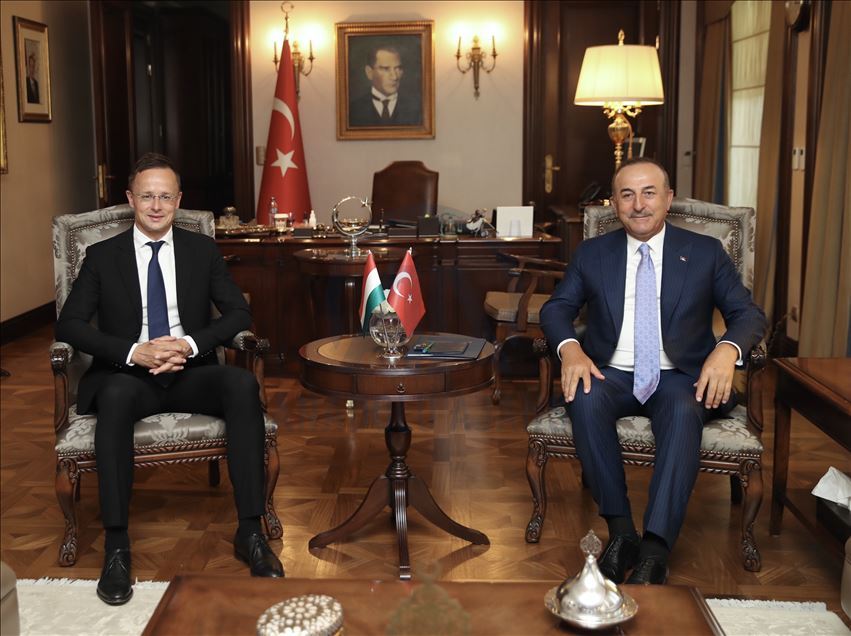 دیدار چاووش‌اوغلو با وزیر امور خارجه و تجارت خارجی مجارستان در آنکارا