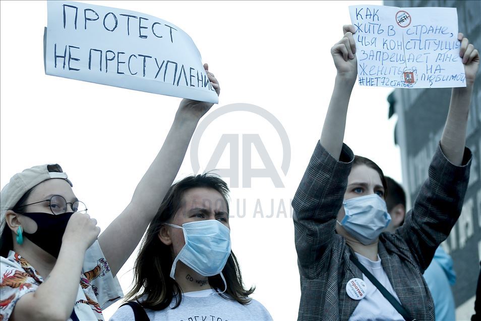 Rusya'da 1 Temmuz anayasa değişikliği referandumu protesto edildi