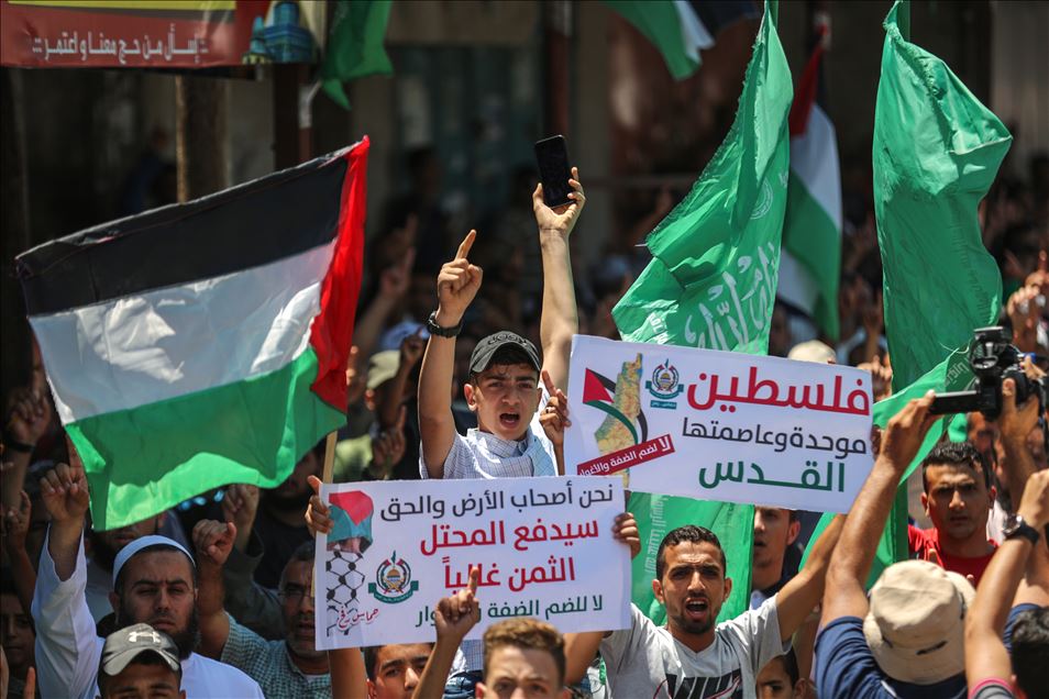 تظاهرات مردم فلسطین علیه طرح الحاق کرانه باختری به اسرائیل