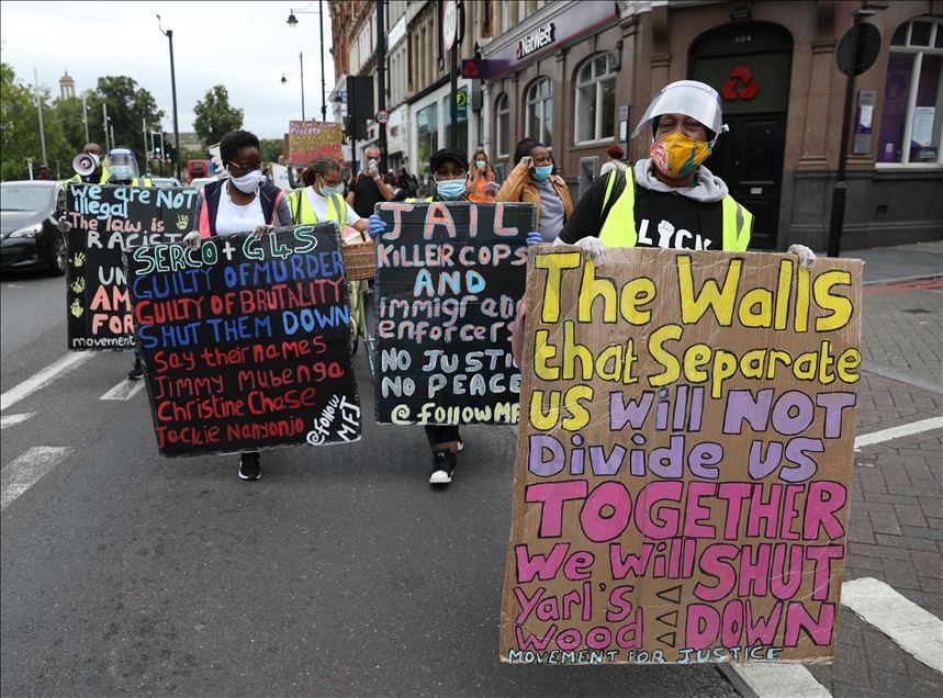 Londra'da göçmen hakları yürüyüşü