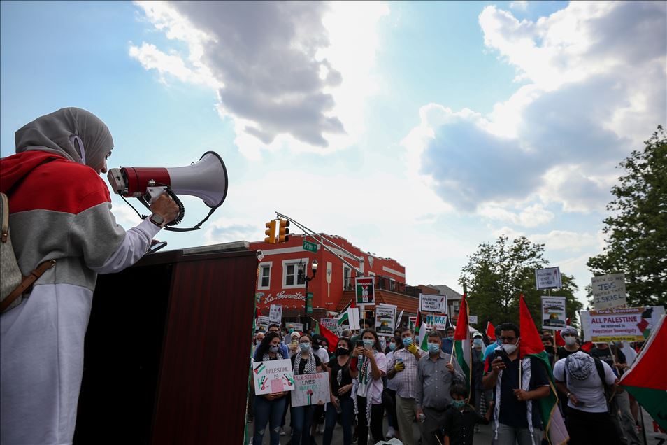 New Jersey'de İsrail'in ilhak planına karşı gösteri