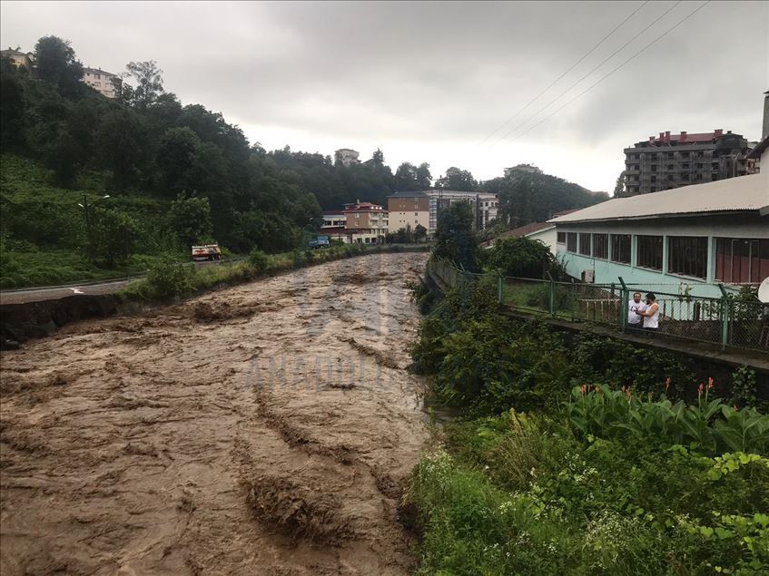 Rize'nin Çayeli ilçesindeki sel bölgesinin son durumu havadan görüntülendi