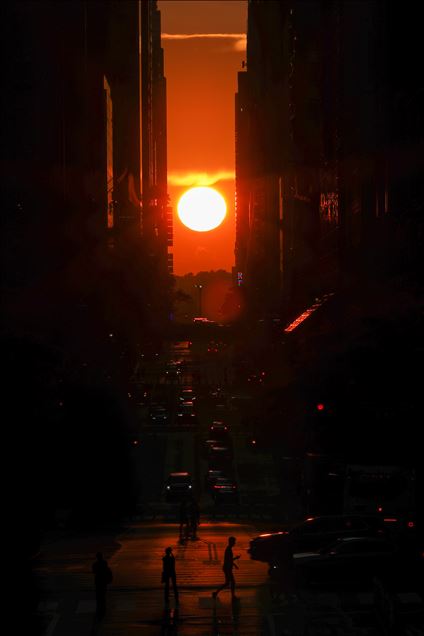 New York'ta gün batımı "Manhattanhenge"