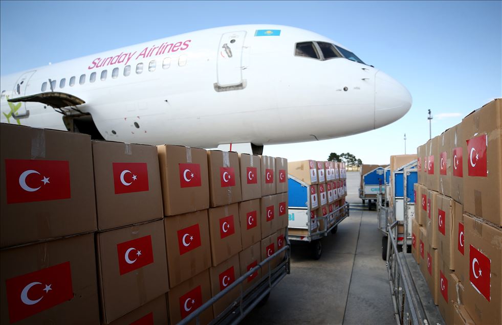 Türkiye'den Kazakistan'a tıbbi malzeme yardımı