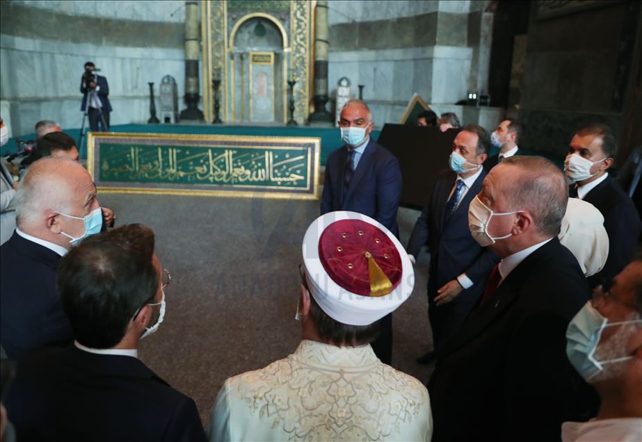بازدید اردوغان از ایاصوفیه در آستانه رویداد تاریخی برگزاری نماز در این مسجد
