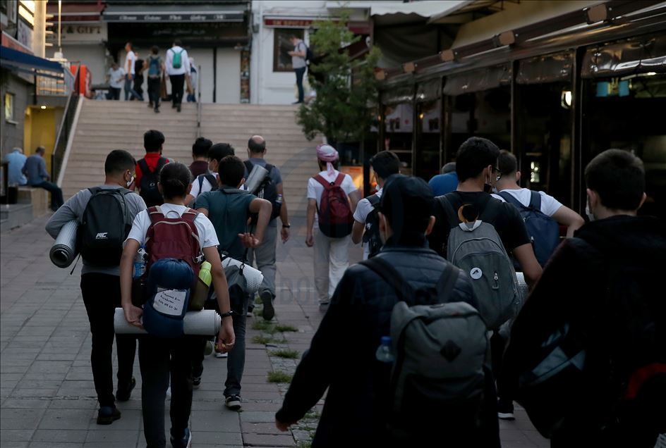 Citizens flock the Hagia Sophia Mosque for the Friday Prayer