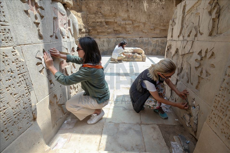 Stonemasonry of 2,700 year old Urartu temple in Turkey's Van