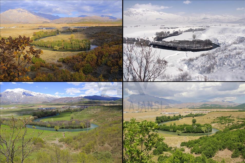 Combination of 4 seasons views in Turkey's Tunceli