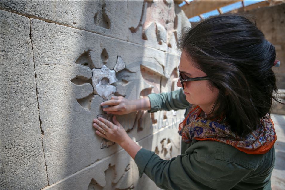 Stonemasonry of 2,700 year old Urartu temple in Turkey's Van
