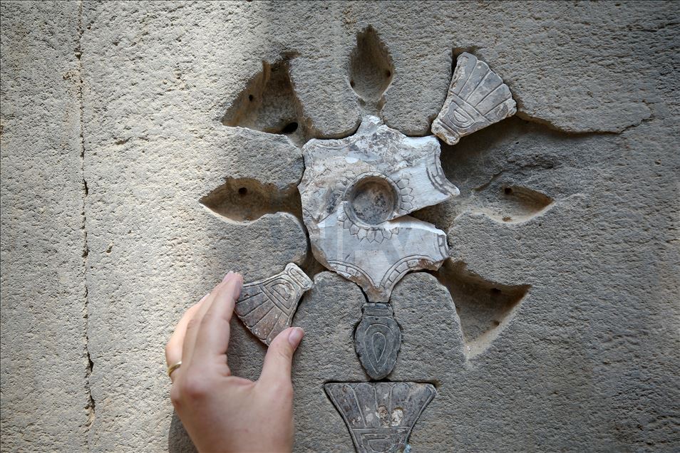 Stonemasonry of 2,700 year old Urartu temple in Turkey's Van