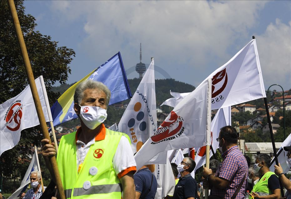 Protest Saveza samostalnih sindikata BiH