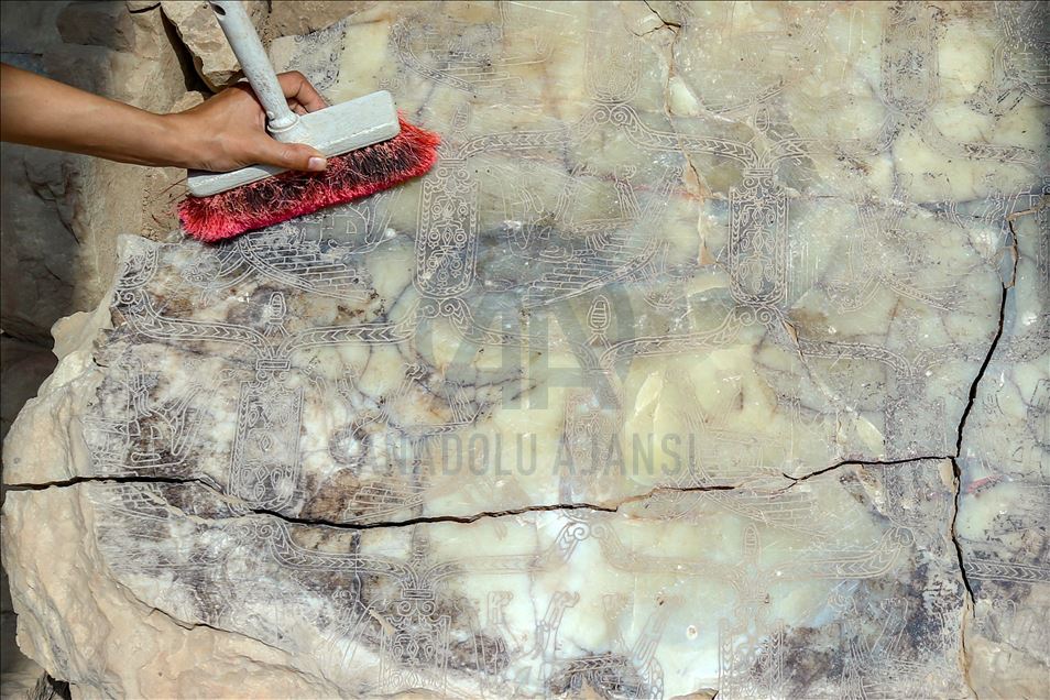 Stonemasonry of 2,700 year old Urartu temple in Turkey's Van