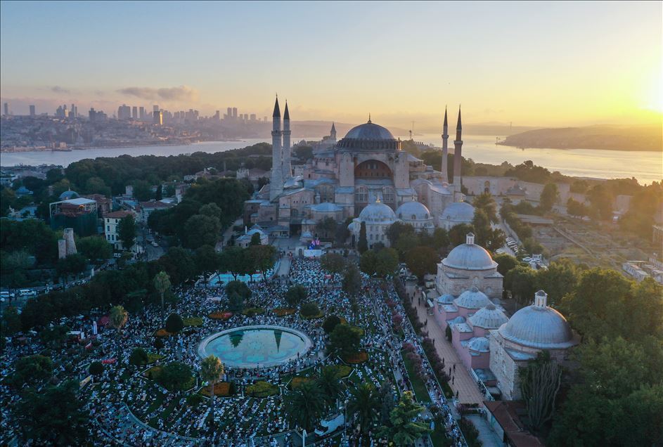 Eid al-Adha prayer at Hagia Sophia Grand Mosque