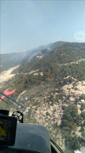 Aydın'da başlayıp Muğla'ya kadar ulaşan orman yangını kısmen kontrol altına alındı