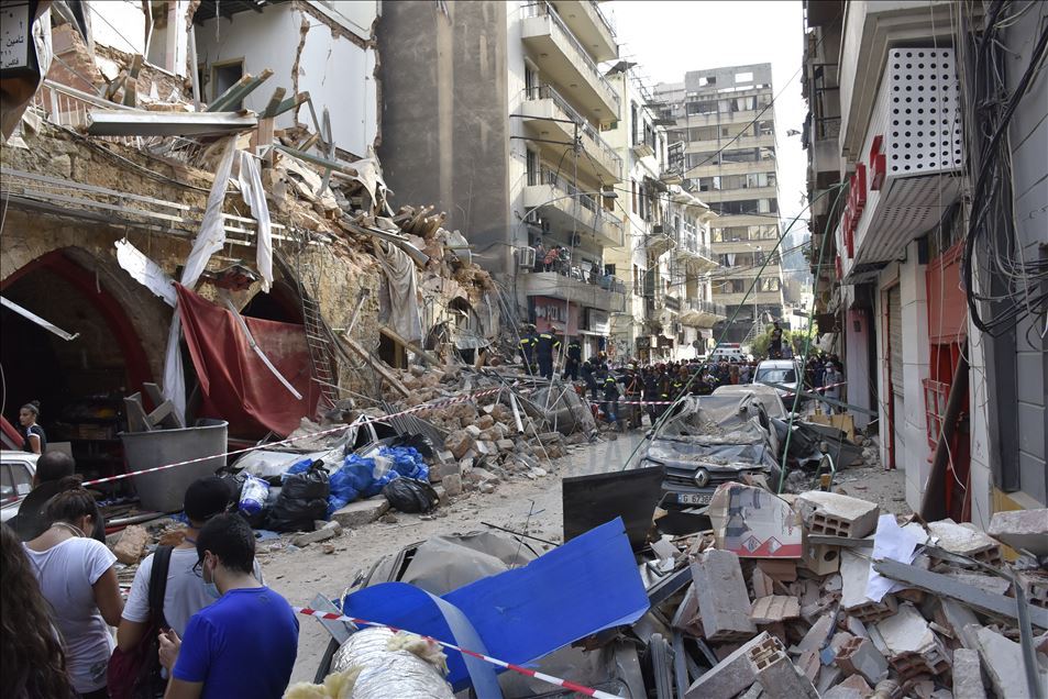 Kerusakan akibat ledakan di Pelabuhan Beirut