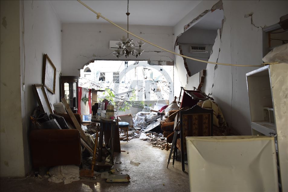 Kerusakan akibat ledakan di Pelabuhan Beirut