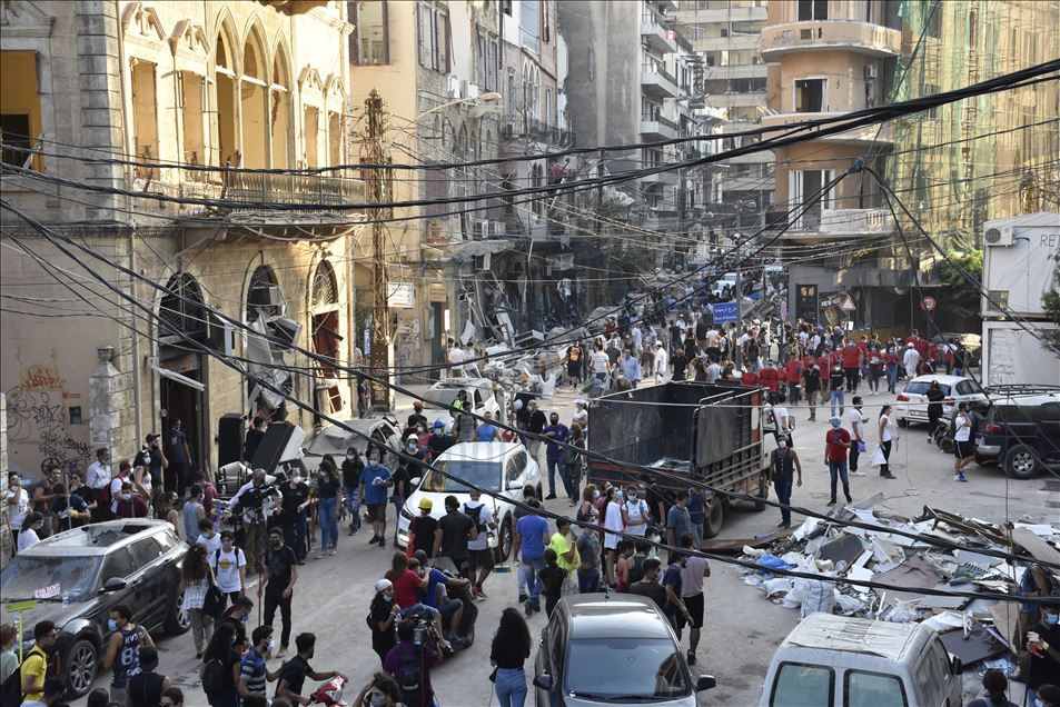 Kerusakan akibat ledakan di Pelabuhan Beirut