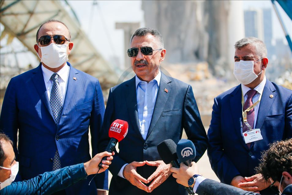 Turkish Vice President Oktay and FM Cavusoglu visit Beirut