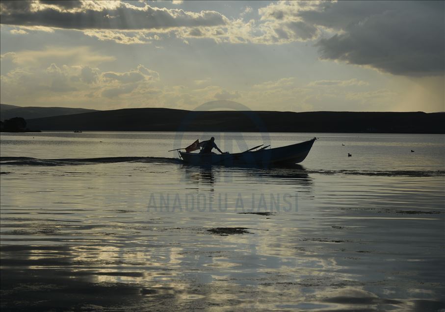 Sunset at Lake Cildir in Ardahan, eastern Turkey