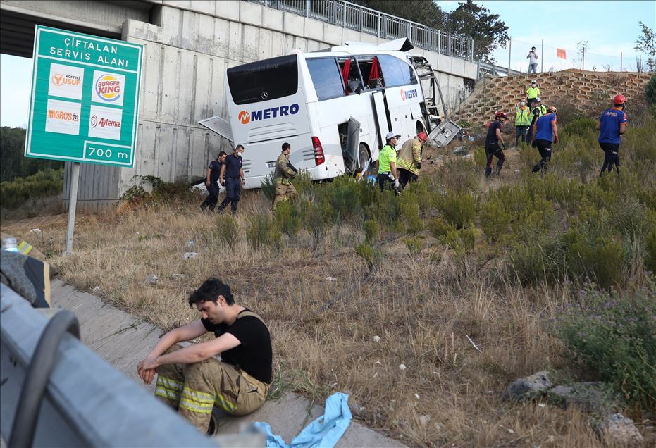 Kuzey Marmara Otoyolu’nda otobüs kazası