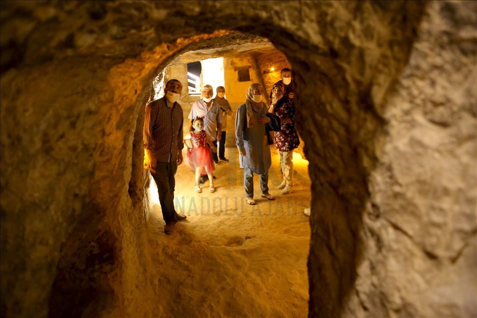 Historical slope settlement Kayasehir in Turkey's Nevsehir