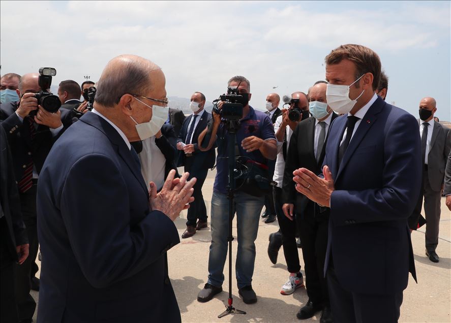 El presidente francés, Emmanuel Macron, en Beirut, Líbano