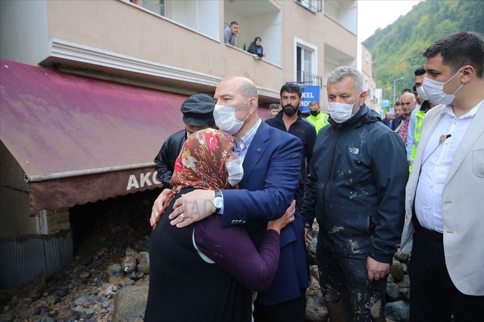 Wezîrê Karên Navxweyî Soylu li Gîresûnê li herêma lehiyê lêkolîn pêk anîn