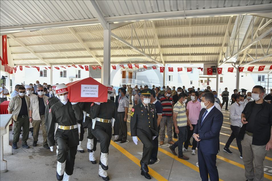 Şehit Hava Savunma Uzman Çavuş Bilal Yılmaz için Gaziantep'te tören düzenlendi