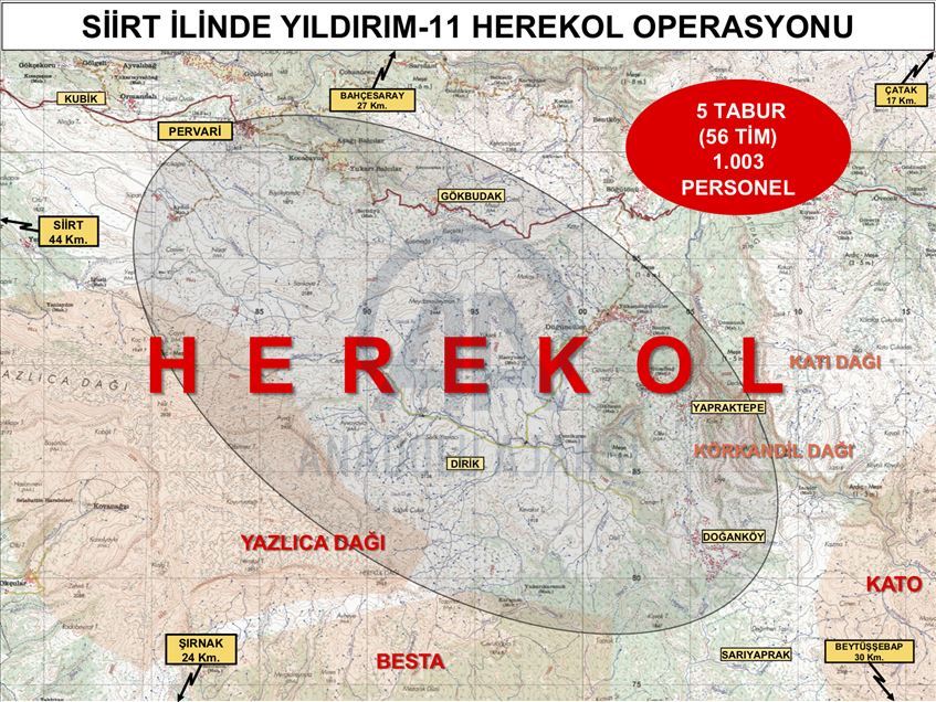 Turqia fillon në qytetin Siirt operacionin antiterrorist "Yıldırım-11 Herekol"