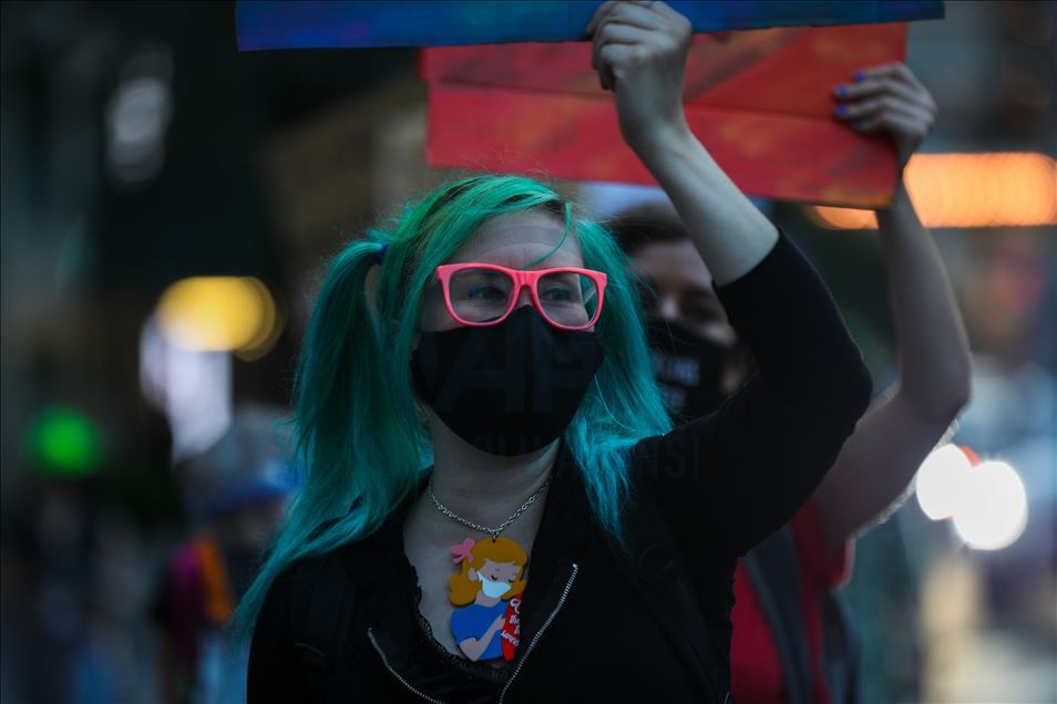 Акция протеста против расизма в Нью-Йорке
