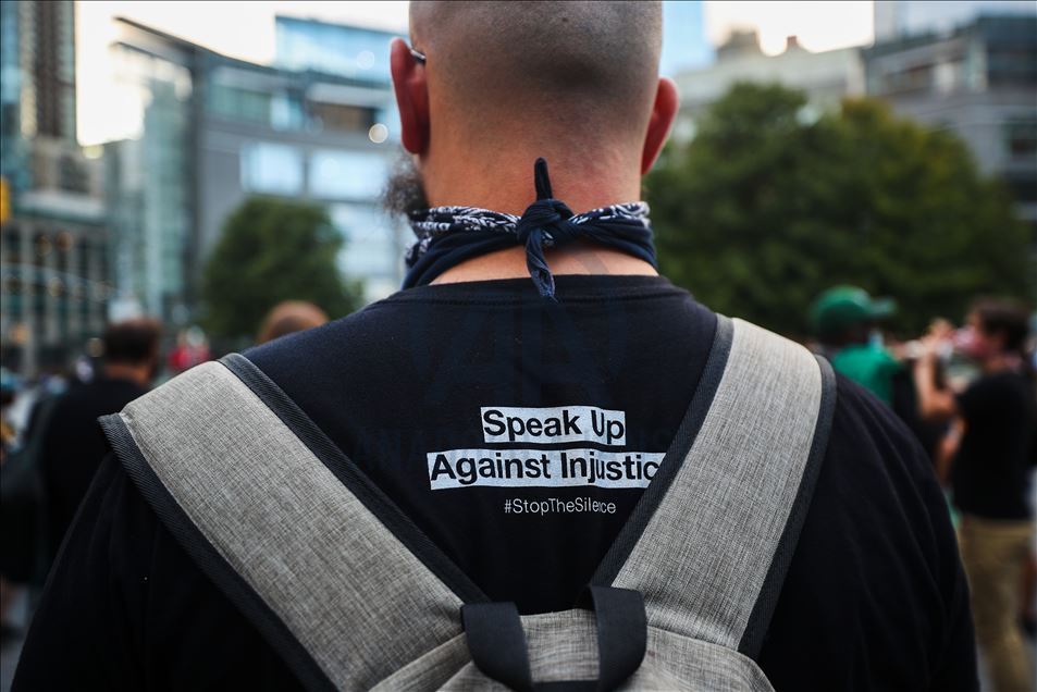 Акция протеста против расизма в Нью-Йорке
