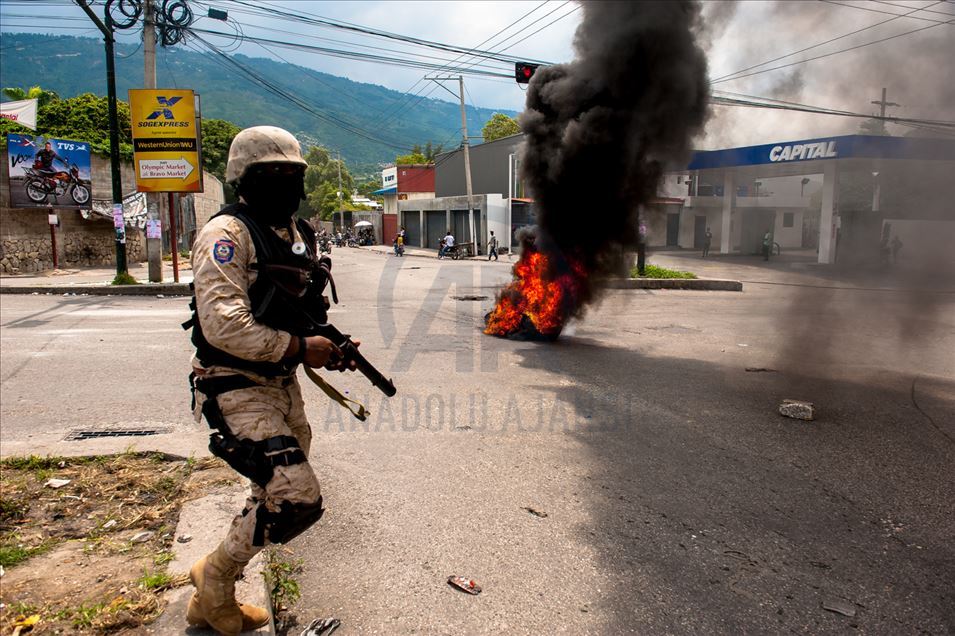 Protesta de policías en Haití