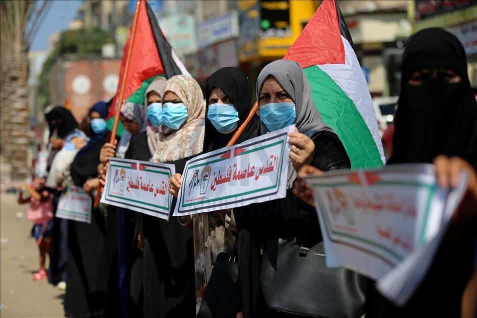 ادامه تظاهرات فلسطینیان علیه عادی‌سازی روابط میان امارات و اسرائیل در غزه