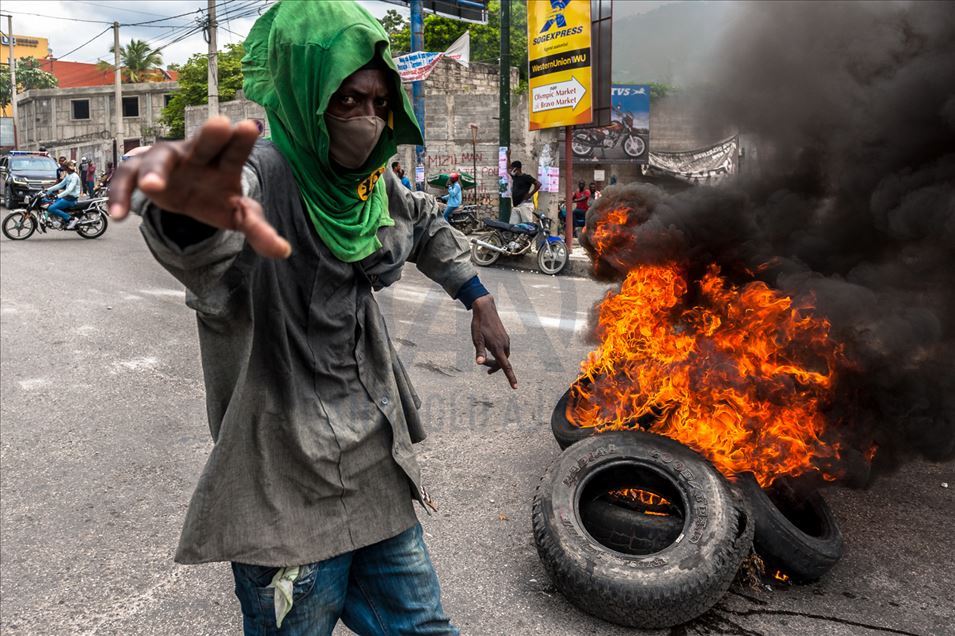 Protesta de policías en Haití
