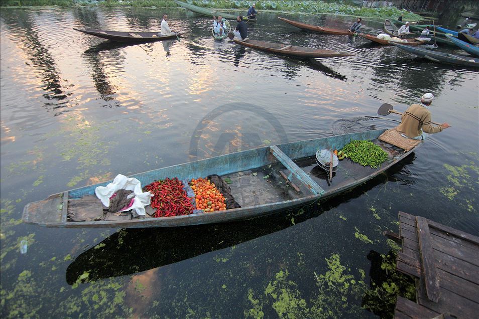 Floating vegetable market amid COVID-19 in Kashmir