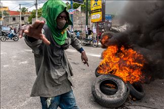 Protesta de policías en Haití