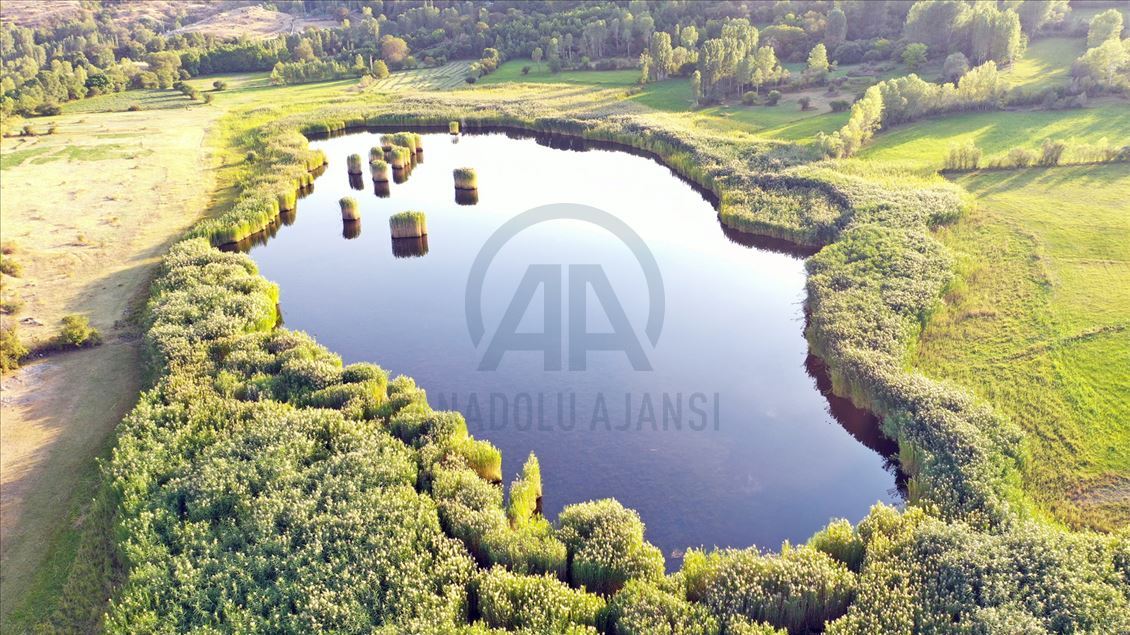 El paisaje en el lago Uckaya en Igdir, Turquía