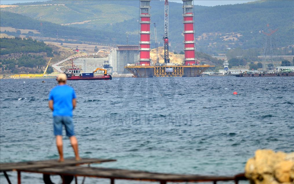 "Simgelerin köprüsü"nde kuzey yönlü geçici çalışma halatı montajı başladı