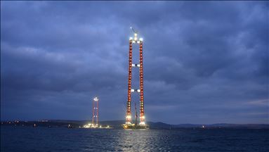 Construction works continue in 1915 Canakkale Bridge