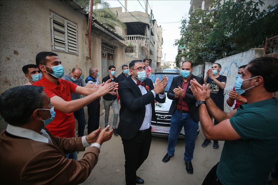 Upacara pernikahan di Gaza di masa pandemi Covid-19