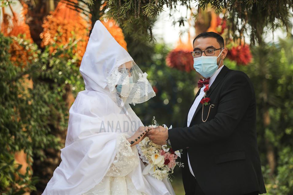 Upacara pernikahan di Gaza di masa pandemi Covid-19