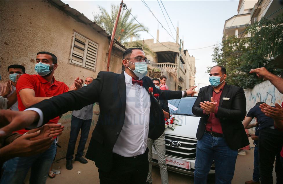 Upacara pernikahan di Gaza di masa pandemi Covid-19