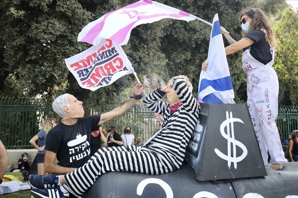 تظاهرات گسترده علیه سیاست‌های کرونایی نتانیاهو در اسرائيل