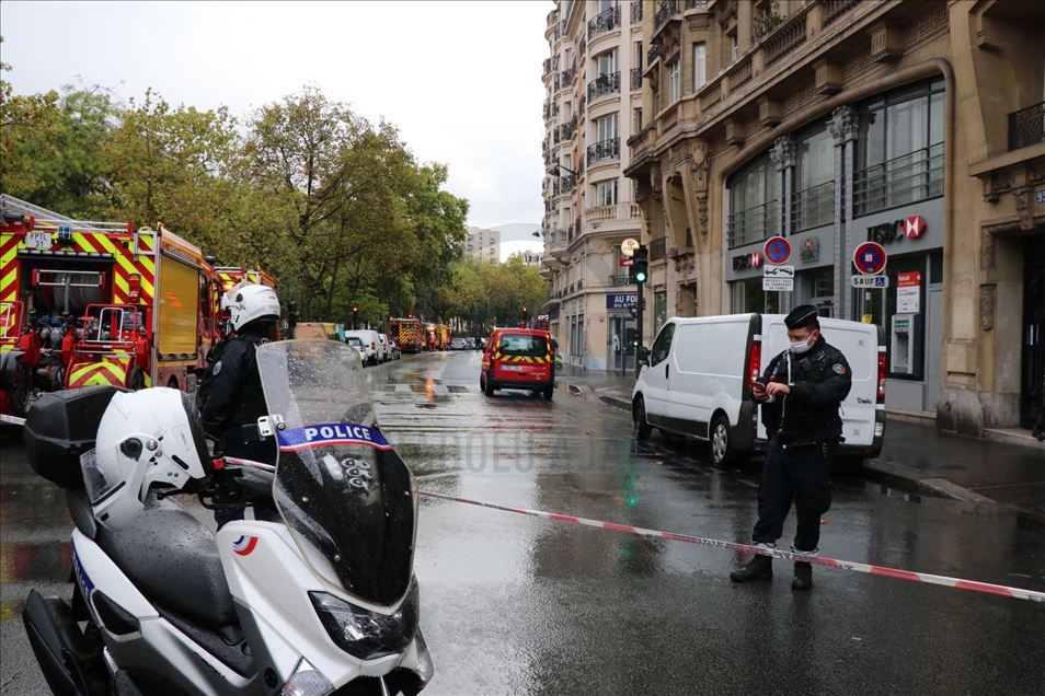 PARIS, FRANCE - SEPTEMBER 25: Police officers take security meas