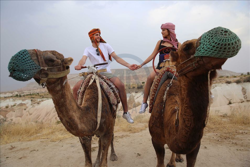 تتجول الجِمال بين مداخن العفاريت ف