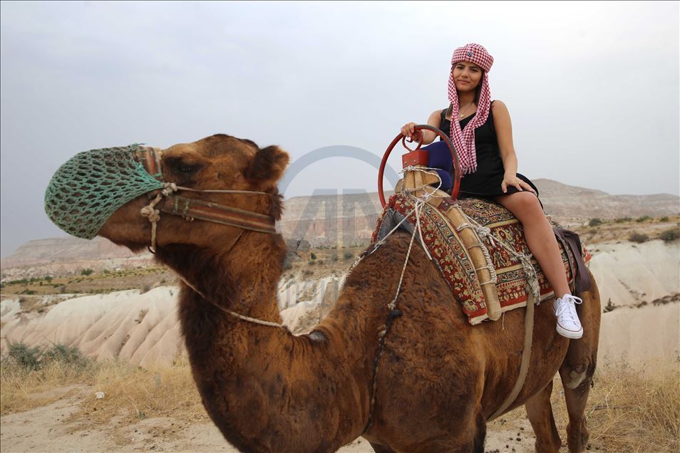 تتجول الجِمال بين مداخن العفاريت ف