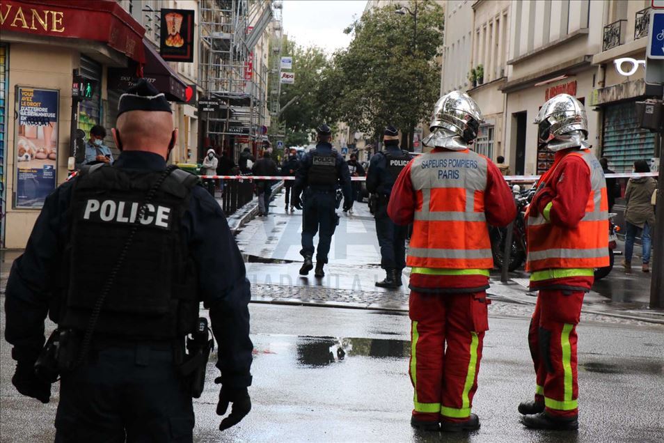 PARIS, FRANCE - SEPTEMBER 25: Fire crews inspect the area after 