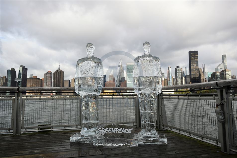 EEUU: ONG ambientalista Greenpeace colocó esculturas de hielo de Trump y Bolsonaro en Nueva York