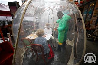 EEUU: Restaurante en Nueva York proporciona distanciamiento social para prevenir la pandemia por COVID-19